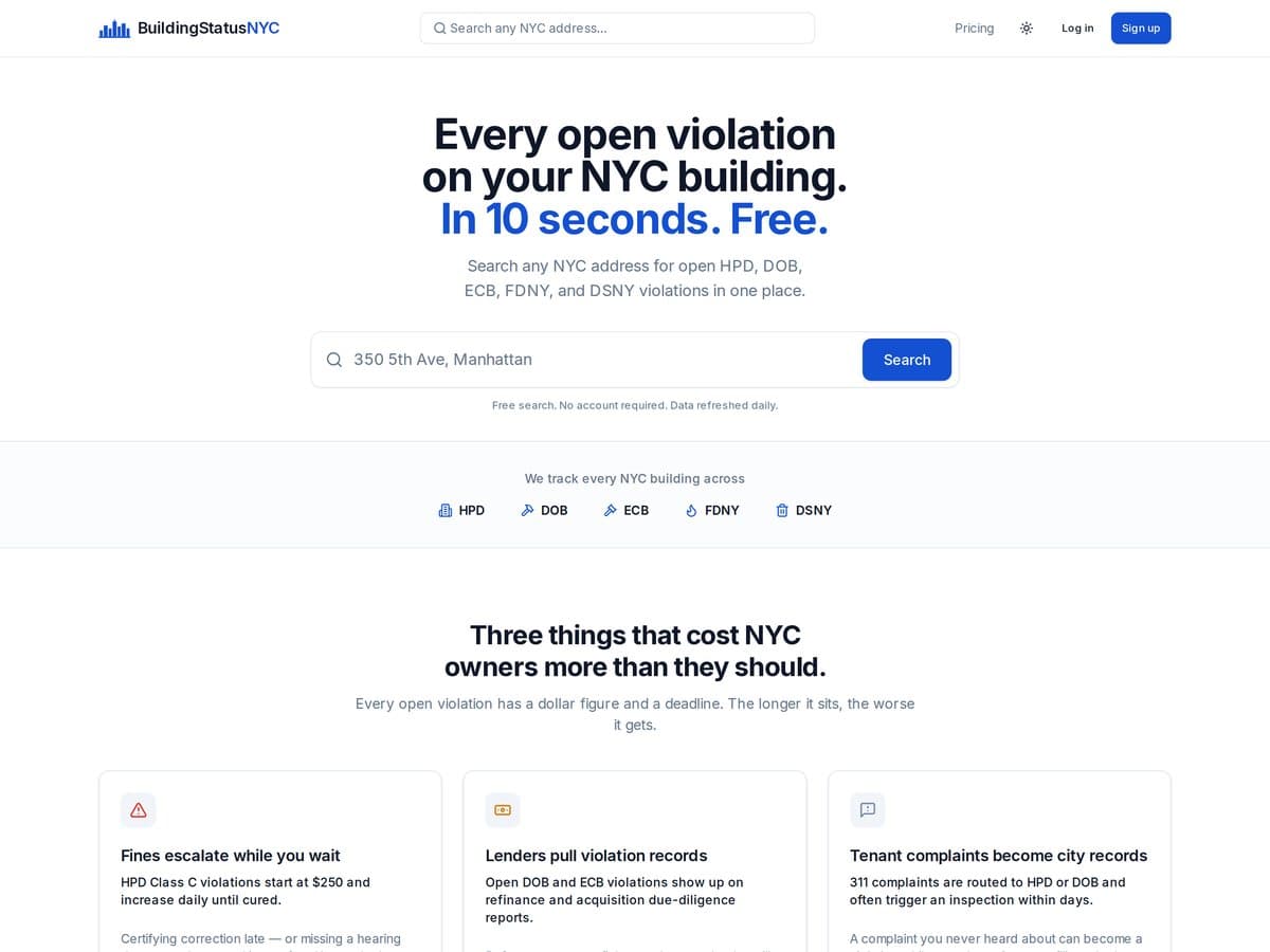 Building Status NYC — Violations & permits lookup