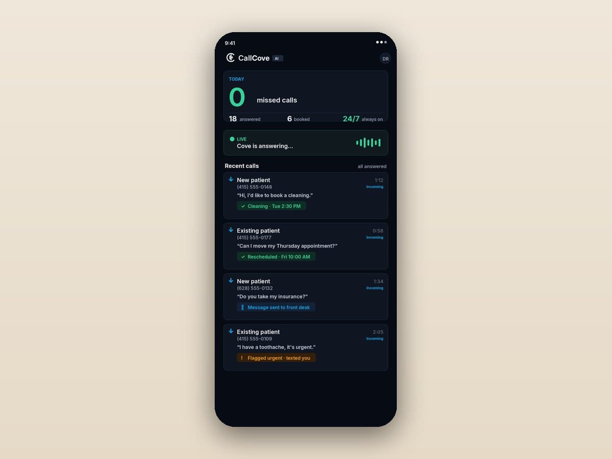 Callcove — AI receptionist platform
